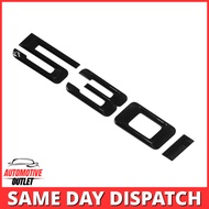 530i LETTERING REAR BOOT LID TRUNK BADGE EMBLEM FOR BMW 5 SERIES, GLOSS BLACK