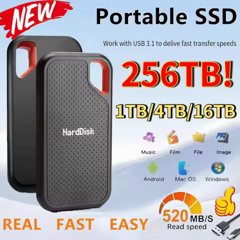 External Hard Drive 1TB Portable SSD 2TB/4TB Storage Hard Drive 256TB Large Capacity Storage Device 