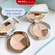 TIMAGE 4-Cell Multi-Purpose Concealer Palette Covers Dark Circles, Acne, Brightens Skin Naturally