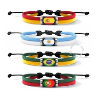 World Cup Supporter Bracelet Country Flag World Cup 2 Layer ParacordTALI Simple Model Adjustable Epo