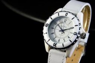 來來鐘錶~巴黎天使Paris Angel 法國香奈兒J12時尚造型,真皮錶帶白色戀人防水石英錶