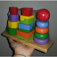 3-shaped wooden tower educational toys/SNI educational toys/Children's wooden toys/Children's educat