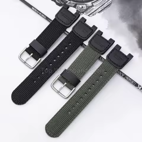 Army-green Nylon Strap for Casio Watchband SGW-100/200 GW-3000B GW-3500B Series Black Bracelet Conca