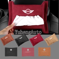 Car Seat Back Suede Tissue Box Auto Turn Fur Armrest Box Sun Visor Tissue Bag for MINI Cooper R56 R5