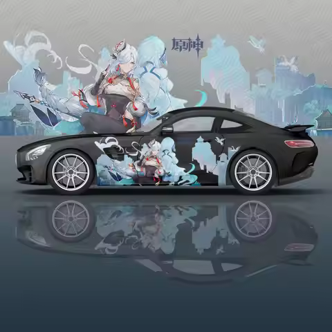 Shenhe Genshin Impact animal Car Decal Protective Film Vinyl Racing Side Graphics Wrap Accessories S
