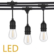เซบียาIP65 10เมตร15เมตรLED S14ไฟประดับชานบ้านลูกโลกพรรคคริสต์มาสสายไฟกันน้ำE27อบอุ่นLED R Etroเอดิสั