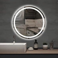 AGC Belgian Glass Mirror - Round Mirror in Many Sizes, LED Light, Touch, Drying, Wall Mounted, Wall 