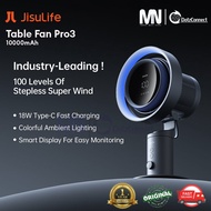 JISULIFE Table Fan Pro3 10000mAh Bladeless Air-Turbo 100 Adjustable Wind Speed Levels w/