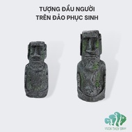 Easter Island Human Head Statue, Fish Tank and Aquarium Decoration