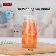 Bộ 12 Lọ / Hũ Thuỷ Tinh Làm Sữa Chua Có In Hình Và Nắp Nhựa 100Ml SP4827