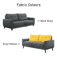 Living Mall Harriet Series Fabric and Faux Leather Sofa Set 1/2/3-Seater Sofa Set with Chaise in 4 Colours