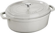 STAUB Oval Cocotte Cast Iron 33cm - White Truffle