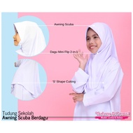 (ORIGINAL) Tudung Sekolah Budak | Awning Scuba lapik Berdagu | Lycra Korea | Tudung budak.