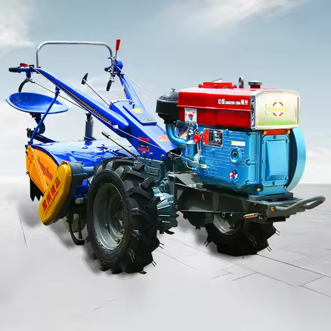 18HP disc harrow hand plow diesel engine mini electric tiller agricultural power tiller walking trac