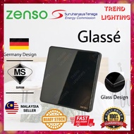 [SIRIM] ZENSO Switch Glasse Black Glass Rocker Slim Switches & Socket 1gang - 4gang 13A 20A Doorbell