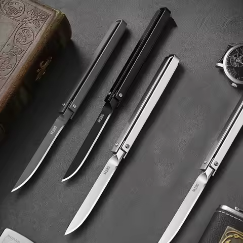 NEW M390 Blade Stainless Steel Handle Knife Outdoor EDC Portable Unboxing Self-defense New Rotatable