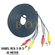 RCA CABLE 3 TO 3 10M GOLD PLATED RCA CABLE 3IN3 10 METER MALE TO MALE RCA