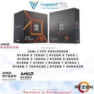 AMD RYZEN PROCESSOR AM5 TRAY UNIT [RYZEN5 8400F 7500F 7600 7600X 9600X | RYZEN7 7700 7700X 9700X 870