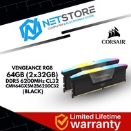 CORSAIR VENGEANCE RGB 64GB (2 x 32GB) DDR5 6200MHz DIMM CL32 MEMORY KIT RAM - CMH64GX5M2B6200C32