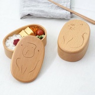 buna Natural Wood Ikimono Lunchbox 400ml Bento Bentobox Kids Gift Present Japan