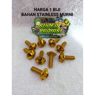 baut body gold stainless bintang baut plat nomor gold baut body gold