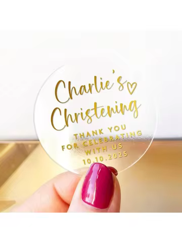 50pcs baby shower custom name thank you gift gold stickers, thank you baby shower label stickers, re