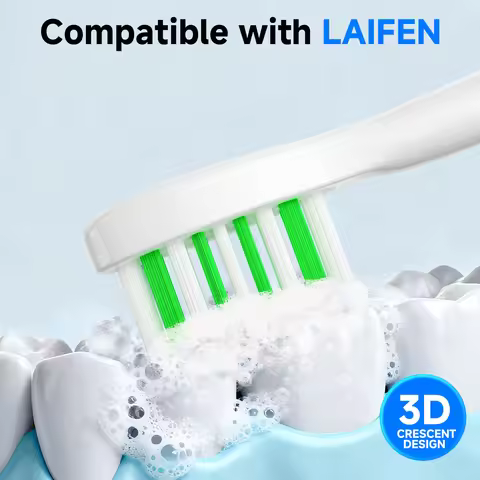 Laifen Set of 4/8 Replacement Electric Toothbrush Heads for Adults Compatible with Laifen Wave Elect
