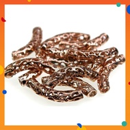 Beads,Tube Bead,6x26mm, Rose Gold Plated,Brass,Filigree Curved Tube,Diy,L1-01421