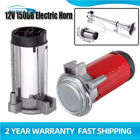 12V 150DB Automotive Electrical Horn Air Pump Horn Air Compressor Horn Red Silver Motor Loud Compres