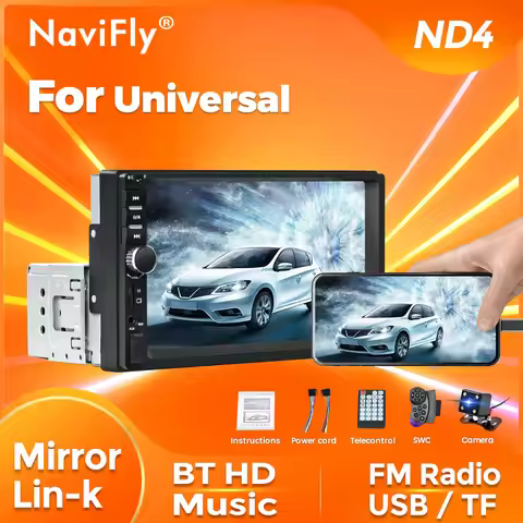 NEW ND4 7 inch Universal FM Radio Stereo Support Mirror Lin-K BT HD Screen Music USB TF Car Multimed