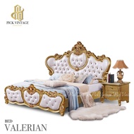 VALERIAN BED เตียงนอนหลุยส์ Champange Gold Series ขนาด6ฟุต รุ่น วาเรเลี่ยน