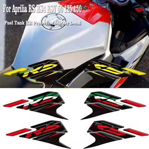 New For Aprilia RS RS4 RSV 50 125 150 GP 1000 R Factory Tank Pad Bike Cap Grips Gas Fuel Kit Knee St