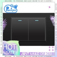 Tempered Glass Panel 2 Gang Wall Electrical Switches Light Switch 2 Way 118mmx72mm Mechanical Button