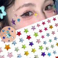 Star Diamond Sticker - DIY Face Jewels Makeup Accessories - 3D Crystal Paillettes Eye Patch - Y2k, S