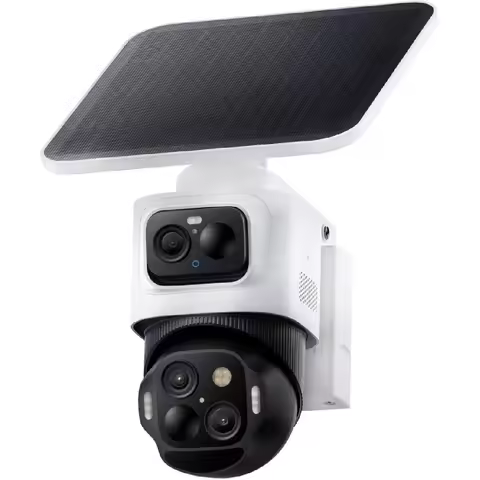 4K Solar Camera Wireless Outdoor Triple Lens Bullet-PTZ Cam 360° View 8X Auto Zoom AI Recognition AI