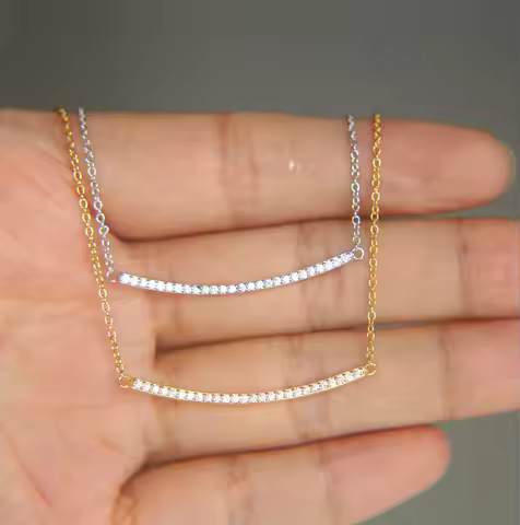 2017 sparking thin bar micro pave cz bling 925 sterlling silver chain women short choker cz necklace