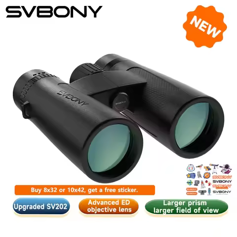Svbony SV202 Upgraded Wide-angle ED Binoculars 8x32/8x42/10x42 Bak4 Prism IPX7 Waterproof Fogproof f