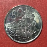uang kuno koin asing 50 cents new Zealand TP 2011