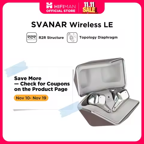 HIFIMAN SVANAR Wireless LE Noise Cancelling Bluetooth in-Ear Hi-Fi Earphones with Hymalaya DAC, Topo