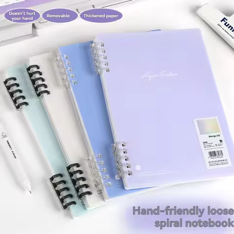 1PC Glass Sea Series 60 Sheets A5b5 Five Hole Plastic Clip Loose Leaf Notebook Detachable Student No