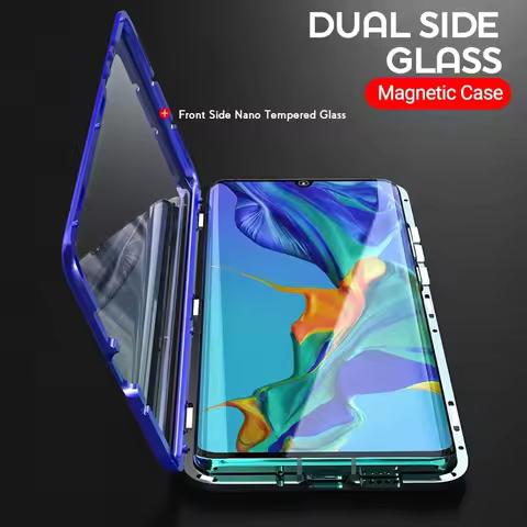 360 Metal Cover For Huawei Nova Y72 Y91 Y90 Y71 Y61 Magnetic Case For Huawei Nova Y70 Plus 5T Glass 