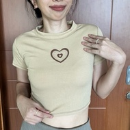 Beige knit crop top
