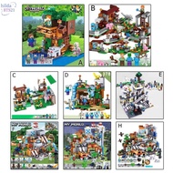 【Hi】MY WORLD Lego Toy Minecraft Cave Minifigures Village House