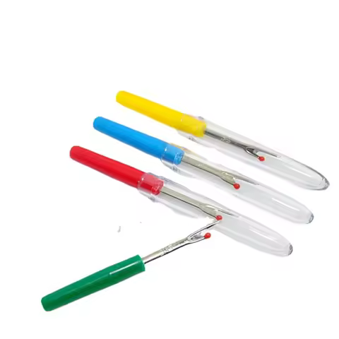 (1 Pack) = 4Pcs Plastic Handle Craft Thread Cutter Seam Ripper Sewing Tool