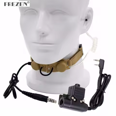 Z Tactical Throat Mic Z003 Air Tube Headset with U94 PTT for Two Way Radio BaoFeng UV-5R UV-5X UV-82