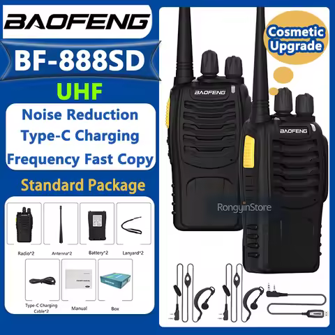Baofeng BF-888SD Mini Walkie Talkie UHF Noise reduction Type-C Charger Noise Reduction Upgraded of B