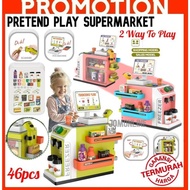 ~Ship From KL~ Pretend Play Supermarket Calculator Cash Register Kids Toy Cashier Set permainan buda