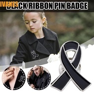 IVANES Black Ribbon Pin, Skin Cancer Awareness Funeral Ribbon Badge Brooch, Sweet Melanoma Cancer La