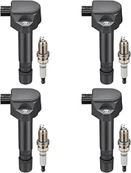 BDFHYK Ignition Coils UF582 and Iridium Spark Plug IZFR6K11S Compatible with Honda Civic l4 1.8L Rep