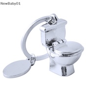 NE  Creative Novelty Mini Toilet Seat Pendant Keychain Funny 3D Bathroom Water Closet Keyring Bag Ornaments Hanging Accessories Gift n